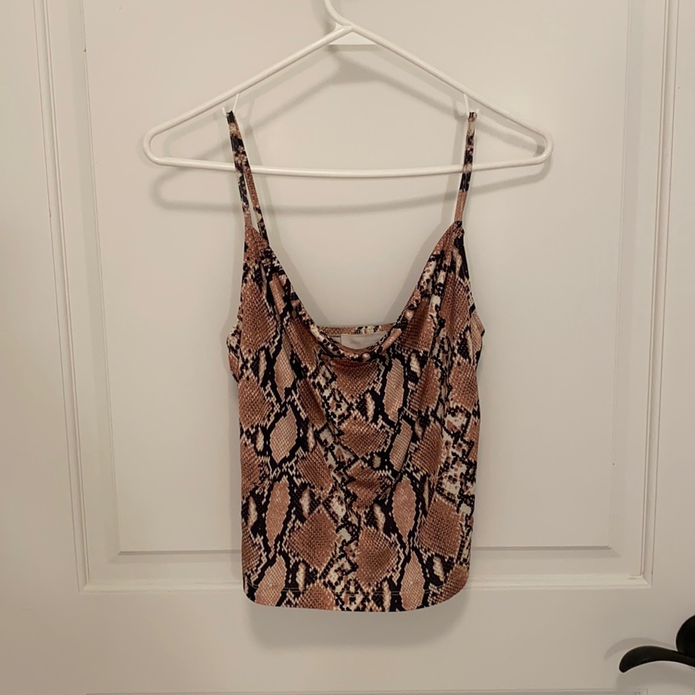 UO Snakeskin cowell neck tank. Size S